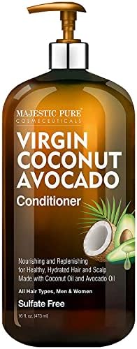 Majestic Pure Avocado Coconut Conditioner - Vitamin Enriched Gentle Hair Conditioner Formula Nourishes Dry & Damaged Hair - for Daily Use, Sulfate Free, for All Hair Types- 16 fl. oz. Majestic Pure