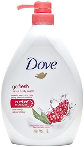 Dove Go Fresh Revive Body Wash, Pomegranate and Lemon Verbena Scent, 33.8 Ounce (1 Liter) International Version Dove