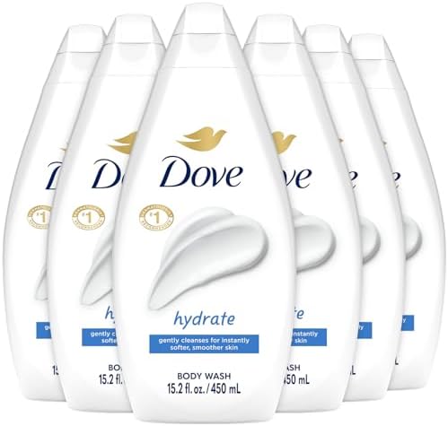 Dove Body Wash, Hydrate 6-Pack – Moisturizing Cleanser for Smooth, Soft Skin, 15.22 Oz Ea Dove