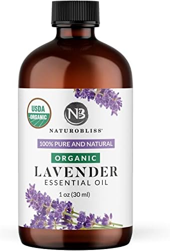 NaturoBliss Organic Lavender Essential Oil, 100% Pure Therapeutic Grade, Premium Quality Lavender Oil, 1 fl. Oz / 30 ml - Perfect for Aromatherapy and Relaxation (Lavender, 30ml) NaturoBliss