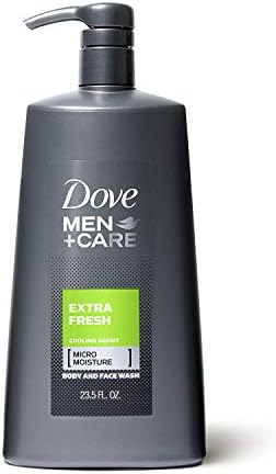 Dove Men+Care Body Wash with Pump for Men's Skin Care Extra Fresh Body Wash that Effectively Washes Away Bacteria While Nourishing Your Skin 23.5 oz Dove