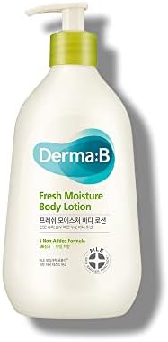 Derma B Fresh Moisture Body Lotion, Intensive Skin Moisturizing, Fast-Absorbing Long-Lasting Scented Body Care, Natural Deodorant Cream, Korean Skincare with Hyaluronic Acid 13.5 Fl Oz, 400ml, Kbeauty Derma B