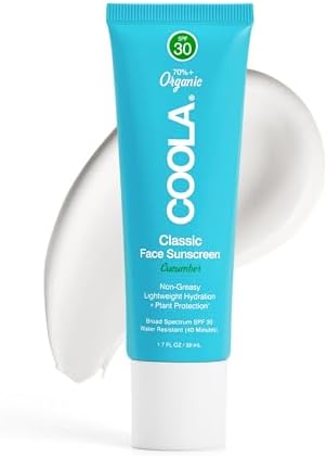 COOLA Organic Face Sunscreen SPF 30 Sunblock Lotion, Dermatologist Tested Skin Care for Daily Protection, Vegan and Gluten Free, Cucumber, 1.7 Fl Oz Coola