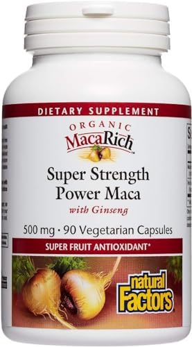 MacaRich by Natural Factors, Super Strength Power Maca, Superfruit Antioxidant Supplement with Ginseng, 90 capsules (90 servings) Natural Factors