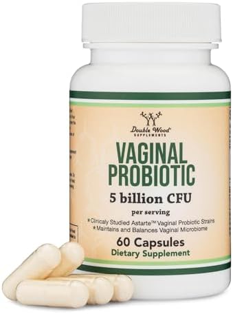 Vaginal Probiotics for Women - Four Probiotics Clinically Studied for Vaginal PH Balance, Vaginal Comfort, Odor Control, and Microbiome Balance (60 Capsules, 5 Billion CFU Per Serving) by Double Wood Double Wood Supplements