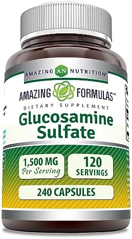 Amazing Formulas Glucosamine Sulfate Supplement | 1500 Mg Per Serving | 120 Capsules | Non-GMO | Gluten-Free | Made in USA Amazing Nutrition