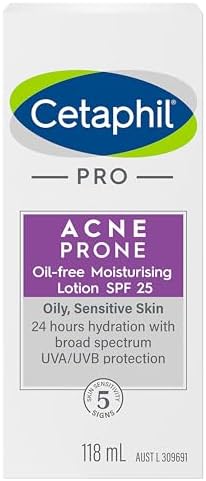 Cetaphil Pro Acne Prone Oil Free Facial Moisturising Lotion SPF 25 118ml Cetaphil