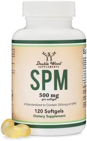 SPM Max (Specialized Pro-Resolving Mediators) 120 Softgels, 500mg (Only Product Standardized and Third Party Tested to Contain Active SPMs, Check The Supplement Fact Panel) by Double Wood Double Wood Supplements