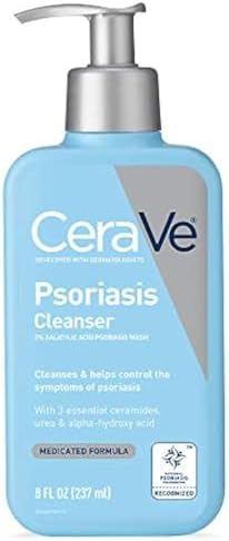 CeraVe Cleanser for Psoriasis Treatment, With Salicylic Acid for Dry Skin Itch Relief & Latic Acid for Exfoliation, Fragrance Free & Allergy Tested, 8 Ounce CeraVe