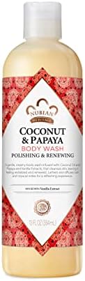 Nubian Heritage Coconut Papaya Body Wash Cleanser for Dry, Dull Skin Polish + Renew Hydrating Body Wash 13 oz Nubian Heritage