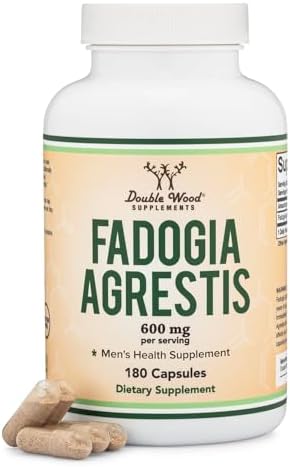 Fadogia Agrestis 600mg Per Serving (180 Capsules) Powerful Extract to Support Athletic Performance (Third Party Tested, Non-GMO, Vegan, Gluten Free) by Double Wood Double Wood Supplements