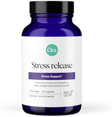 Ora Organic - Stress Relief Supplement - Supports Mood & Mental Focus - Feel Calm & Relaxed - Sensoril Ashwagandha, Saffron, Ginseng, L-Theanine, Lemon Balm - 60 Capsules Ora Organic