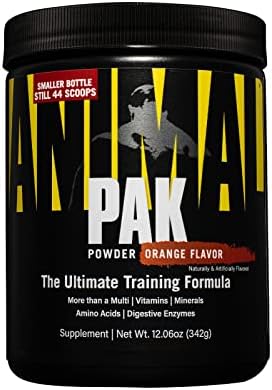 Animal Pak – Convenient All-in-One Vitamin & Supplement Powder – Zinc, Vitamins C, B, D, Amino Acids and More – Sports Nutrition Performance Multivitamin for Women & Men – 44 Scoops, Orange Crushed Animal