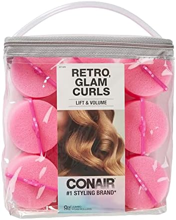 Conair Foam Hair Rollers -Heatless curls - Foam Rollers - Hair Rollers - Loose Hair Curlers in Assorted Sizes - 8 Count w/storage case Conair