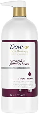 Dove Hair Therapy Conditioner Strength & Fullness Boost Strengthening Treatment for Thin, Fine Hair Sulfate Free Conditioner for 2X Visibly Fuller, Thicker Hair 33.8 oz Dove