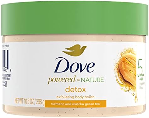 Dove Powered By Nature Exfoliating Body Polish Detox With 5 Natural Origin Ingredient Blend For Skin Care 10.5 oz Dove