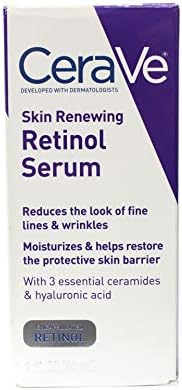 CeraVe Anti Aging Retinol Serum | Cream Serum for Smoothing Fine Lines and Skin Brightening | With Retinol, Hyaluronic Acid, Niacinamide, and Ceramides | 1 Ounce CeraVe