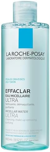 La Roche-Posay Effaclar Micellar Cleansing Water Toner for Oily Skin, Oil Free Makeup Remover, Safe for Sensitive Skin with Thermal Spring Water, 13.52 Fl Oz (Pack of 1) La Roche-Posay