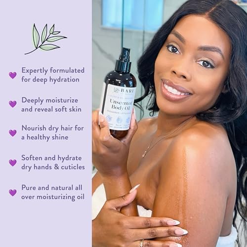 BARE BOTANICS 8 oz Moisturizing Mint Body Oil - 100% Pure & Natural for Skin & Nails - Perfect for Moisturization - Vegan, Cruelty Free & Naturally Scented Hair Oil Bare Botanics