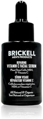 Brickell Men's Anti Aging Vitamin C Serum For Face, Repairing Night Face Serum for Men, Natural and Organic Hyaluronic Acid Serum For Face to Diminish Wrinkles and Reduce Redness, 1 Ounce, Scented Brickell Men's Products