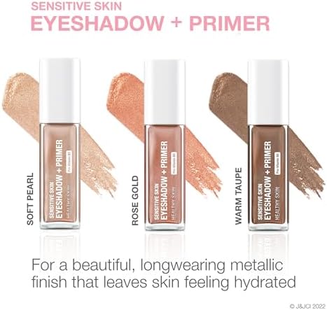 Neutrogena Sensitive Skin Eyeshadow + Primer, a Longwearing, 2-in-1 Metallic Eyeshadow for Sensitive Skin with Pro-Vitamin B5, Lightweight Cream-to-Powder Formula, Warm Taupe, 0.22 oz Neutrogena