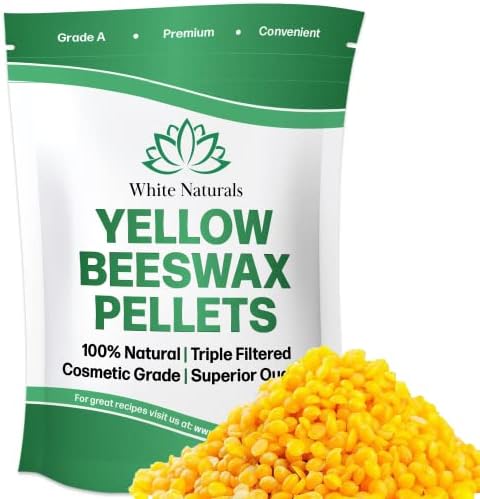 White Beeswax Pellets 2lb (1lb in Each Bag), Pure, Natural, Cosmetic Grade, Organic, Bees Wax Pastilles, 3X Filtered, Great For Soap Making, Candles, DIY Lip Balms, Sunscreen By White Naturals White Naturals