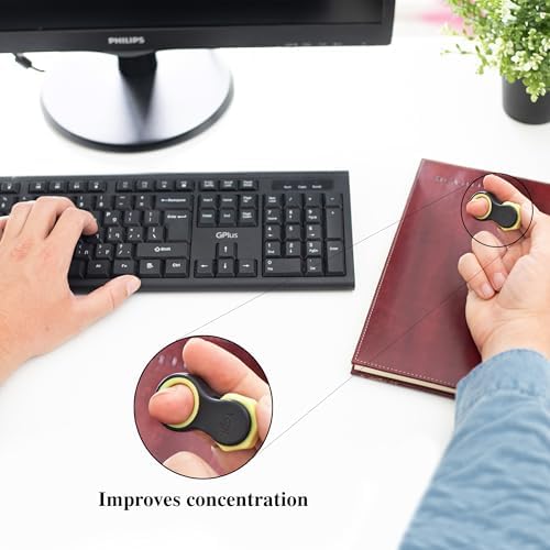 Yogi Fidget Toy - Patented Fidget Spinner Design, Desk Toy for Office, Anxiety Relief, ADHD Toy, Autism, Quiet Fidget Toys for Adults & Teens, Five Ring Sizes, Easy to Use Sensory Toy - 2 Pack LIGHTBULB IDEAS