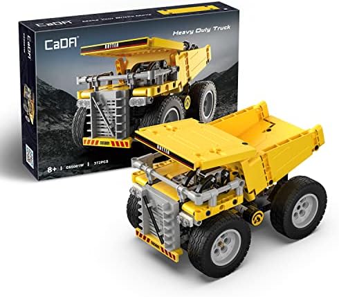 CaDA Construction Vehicle Building Toys - 372Pcs Mining Truck Building Bricks Kit for Age 8-12 Boys Kids Birthday Gifts, STEM Engineering Car Building Blocks Set Model Cada