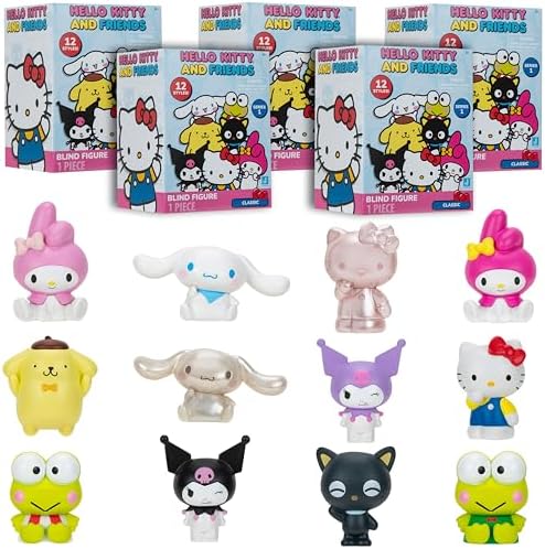 Hello Kitty and Friends Mystery Blind Box, 2-Pack - Series 1 - Collectible Sanrio Mini 2" Figure Mystery Toy - Styles Vary - Easter Basket Stuffer Gift for Kids, Girls, Boys - 6+ Jazwares