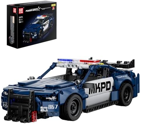 Mould King Police Car Pull Back Car Building Sets,Mustang Classic Car Building Blocks, 15073 Speed Champion Race Car Building Toys, Simulation Cockpit Car Building Kits for Adults and Kids 8+(786PCS) Mould King