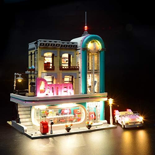 BRIKSMAX Downtown Diner Led Lighting Kit- Compatible with Lego 10260 Building Blocks Model- Not Include The Lego Set Briksmax