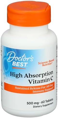 Doctors Best High Absorption Vitamin C, Sustained Release for All Day Immune Support, Non-GMO, Gluten Free, Soy Free, Vegan 60 Tablets Doctor's Best