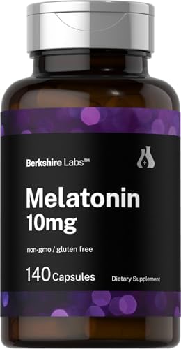 Berkshire Labs Melatonin 10mg | 140 Quick Release Capsules | Extra Strength Formula | Non-GMO, Gluten Free Supplement Horbäach