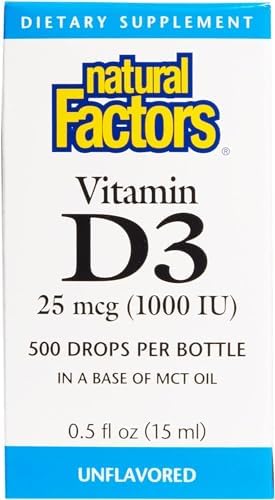 Natural Factors Vitamin D3 1000iu Liquid 0.5 OZ (Multi-Pack) Natural Factors