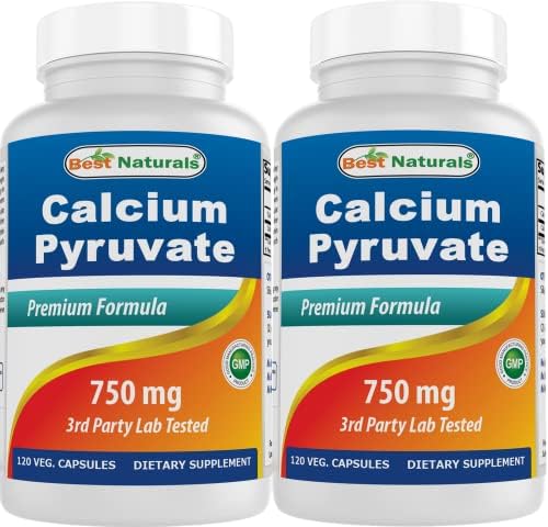 Calcium Pyruvate 750 mg 120 Capsules by Best Naturals (Pack of 2) Best Naturals