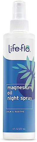 Life-flo Magnesium Oil Night Spray, Soothing Magnesium Spray w/Magnesium Chloride from Zechstein Seabed and Lavender Oil, Calms and Relaxes Body and Mind, 60-Day Guarantee, Not Tested on Animals, 8oz Life-flo