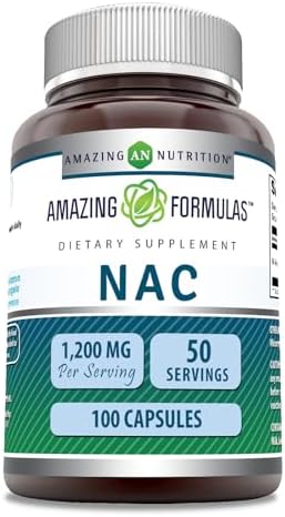 Amazing Formulas NAC 600 Mg | N-Acetyl Cysteine Supplement | Capsules | Non-GMO | Gluten Free | Made in USA (1 Pack, 100 Count) Amazing Nutrition