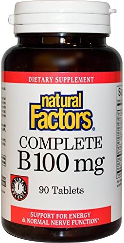 Natural Factors, Complete B 100 mg, Time Released Support for a Healthy Mood, Energy Levels, Skin, Hair and Vision, 90 tablets (90 servings) Natural Factors