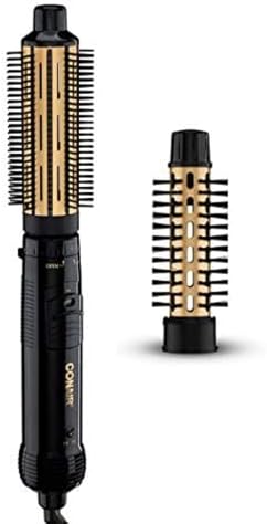 Conair 2-in-1 Hot Air Curling Combo, Includes 1.5-inch Curl Brush and 1-inch Aluminum Bristle Brush Conair