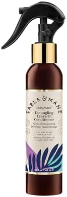 Fable & Mane Leave In Conditioner, 4.7 Fl Oz - Maha Mane Detangler Spray, Silicone-Free Leave In Conditioner for Dry Damaged Hair, Heat Protectant for Hair Fable & Mane