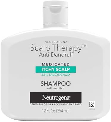 Neutrogena Scalp Therapy Anti-Dandruff Shampoo for Itchy Scalp, 2.5% salicylic acid with Peppermint Fragrance, 12 fl oz Neutrogena