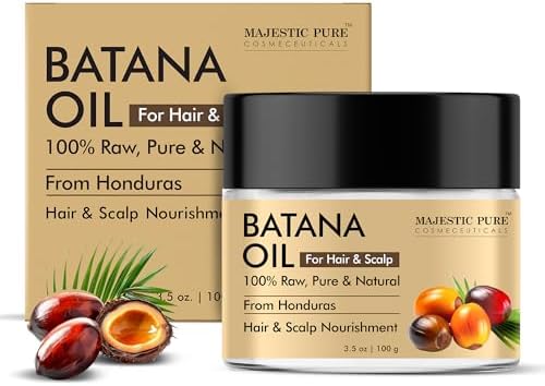 Majestic Pure Batana Butter for Hair & Scalp Nourishment, Strengthening, Nourishing, Voluminizing - Non GMO Verified, 3.5 Oz Majestic Pure