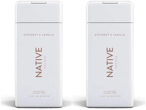 NATIVE Body Wash - Coconut & Vanilla 11.5 oz (340ml) - 2-PACK for Hydrating Native