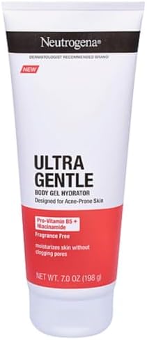 Neutrogena Ultra Gentle Body Gel Hydrator with Pro-Vitamin B5 & Niacinamide Designed for Acne-Prone & Oily Skin, Body Gel Cream Moisturizes Without Clogging Pores, Fragrance-Free, 7.0 oz Neutrogena