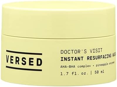 Versed Doctor’s Visit Instant Resurfacing Face Mask - AHA, BHA and Enzyme Exfoliating Mask Helps Reduce Hyperpigmentation - Smooth and Moisturize Skin with Vitamin C - Vegan (1.7 fl oz) Versed