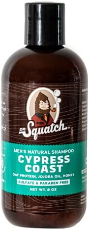 Dr. Squatch Cypress Coast Shampoo for Men - Keep Hair Looking Full, Healthy, Hydrated - Naturally Sourced and Moisturizing Men's Shampoo Dr. Squatch