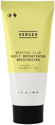 Versed Weekend Glow Daily Brightening Moisturizer - Vegan Lightweight Vitamin C Moisturizer with Cloudberry Seed Oil - Hydrating Face Moisturizer for Discoloration & Uneven Texture (2oz) Versed