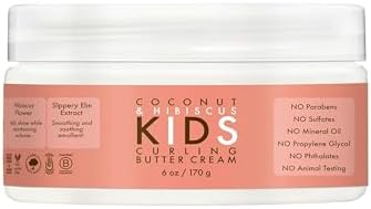 SheaMoisture Curling Styling Cream For Curl Definition Coconut & Hibiscus Curl and Detangle Kids Hair 6 oz SheaMoisture