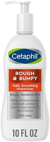 Cetaphil Daily Smoothing Moisturizer for Rough and Bumpy Skin | 10 fl oz | For Sensitive Skin | Urea Cream Hydrates and Exfoliates to Smooth Skin | Fragrance Free | Dermatologist Recommended Cetaphil