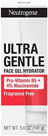 Neutrogena Ultra Gentle Face Gel Hydrator with Pro-Vitamin B5 & 4% Niacinamide Designed for Acne-Prone Skin, Lightweight Gel Cream Targets Uneven Skin Tone, Fragrance-Free, 5.0 oz (Pack of 2) Neutrogena